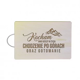 Kocham dwie rzeczy w życiu: chodzenie po górach oraz gotowanie - drewniana deska z grawerem - Deski do krojenia - miniaturka - grafika 1