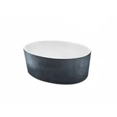 Umywalki - BESCO UMD-U-NGSW UNIQA GLAM umywalka nablatowa srebrna / klik-klak biały 32 x 46 x 17 - miniaturka - grafika 1