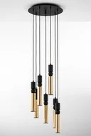 Lampy sufitowe - Lampa z czarno-złotymi tubami JUP 2018 AL7 CZ/MS - miniaturka - grafika 1
