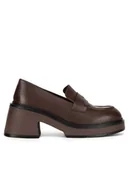 Mokasyny damskie - Gino Rossi Mokasyny DOROTA-01W1-001 Brązowy - miniaturka - grafika 1