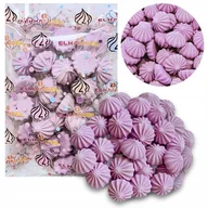 Dodatki do ciast w proszku - Posypka na tort bezy beziki mini cukrowe fioletowe ozdoby 50g 25szt - miniaturka - grafika 1