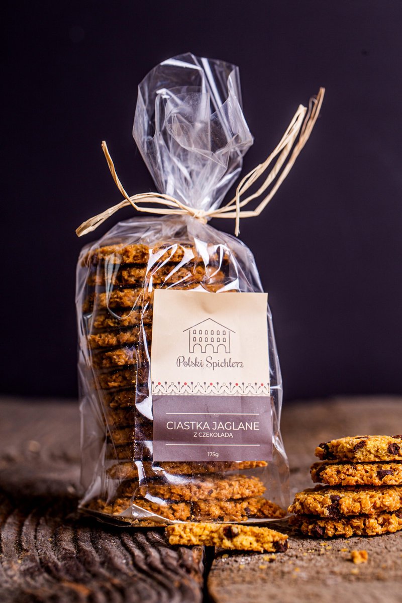 Ciastka z płatków jaglanych z czekoladą