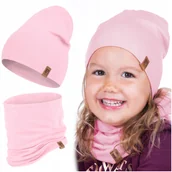 Czapki dla dzieci - Czapka Dziecięca Wiosenna Jesienna Komin Komplet Bawełna Dla Dzieci 48-56 - miniaturka - grafika 1