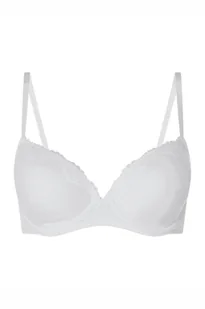 Biustonosz z fiszbinami z mieszanki bawełny z koronką - Schiesser - Biustonosze - miniaturka - grafika 1