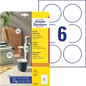 Etykiety do drukarek - Avery Zweckform Etykiety papierowe 80mm okrągłe ZWECKFORM trwałe białe 10 ark 60 etykiet /6229-10/ ZW704 - miniaturka - grafika 1