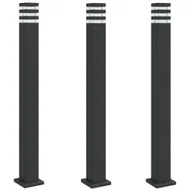 Lampy ogrodowe - vidaXL Zewnętrzne lampy stojące, 3 szt., czarne, 110 cm, aluminium - miniaturka - grafika 1