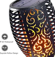 Lampy ogrodowe - Pochodnia z ciepłym efektem płomienia lampa solarn - miniaturka - grafika 1