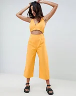 Kombinezony - Damski Kombinezon Żółty 7/8 Bawełniany L Zaf - miniaturka - grafika 1