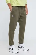 Spodnie męskie - Under Armour spodnie dresowe kolor zielony gładkie - miniaturka - grafika 1