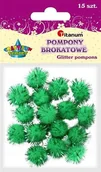 Zabawki kreatywne - Titanum Pompon brokatowy zielony 15 sztuk 338536 - miniaturka - grafika 1