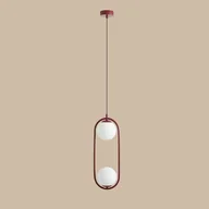 Lampy sufitowe - Lampa kulista wisząca Riva 1086H15 eliptyczna czerwona - miniaturka - grafika 1