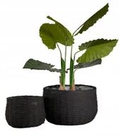 Donice - KOSZ WIKLINOWY CZARNY 40cm doniczka osłonka do ogrodu salonu 2 szt. - miniaturka - grafika 1