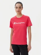 Koszulki i topy damskie - Champion T-Shirt 118090 Koralowy Slim Fit - miniaturka - grafika 1