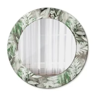 Lustra - Lustro dekoracyjne okrągłe Liście akwarelowe - miniaturka - grafika 1