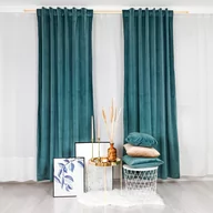 Zasłony - Turkusowa zasłona z weluru 140x250 - miniaturka - grafika 1
