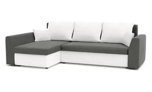 Narożnik z funkcją spania, Paul, 240x140x75 cm, biel, szary - Narożniki - miniaturka - grafika 1