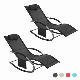 SoBuy  Leżak bujany Plażowy Ogrodowy  OGS28-SCHx2 - Leżaki ogrodowe - miniaturka - grafika 1