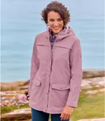 Kurtki damskie - Różowa, woskowana kurtka-wiatrówka Kobieta Atlas For Men - Kolor : Różowy - Rozmiar : 36/38 - miniaturka - grafika 1