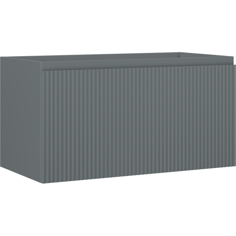 Mexen Rivel szafka łazienkowa podumywalkowa 90 cm, 1 szuflada, ryflowana , szara mat - 91A20-09047-1-BF66