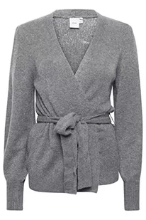 ICHI Damska kurtka z dzianiny IHKAMARA CA, 200319/Dark Grey Melange, XS - Kurtki damskie - miniaturka - grafika 1
