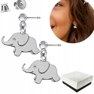 Biżuteria dla dzieci - Srebrne Kolczyki dla Dziewczynki Słonik Kolczyki Słoniki ze Słonikiem 925 - miniaturka - grafika 1