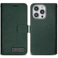 Portfele - Do iPhone'a 13 Pro Skórzane etui Portfel Magnetyczne zamknięcie Pokrowiec na telefon Czarnawo-zielony - miniaturka - grafika 1