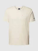 Koszulki męskie - T-shirt z nadrukiem i naszywką z logo - miniaturka - grafika 1