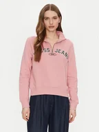 Bluzy damskie - Guess Jeans Bluza W5RQ25 K68I4 Różowy Regular Fit - miniaturka - grafika 1