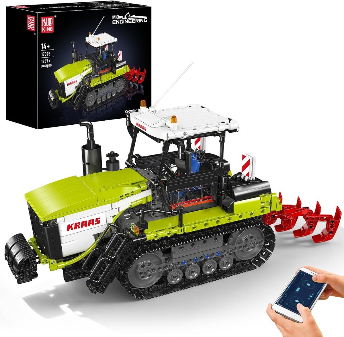 KLOCKI MOULD KING 17093 TRAKTOR GĄSIENNICOWY CRAWLER TRACTOR 1357 EL.