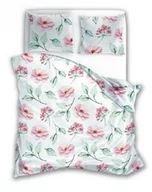Pościel - Faro Pościel bawełniana 220x200 Eufloria 012 kwiaty biała różowa miętowa dwustronna - miniaturka - grafika 1