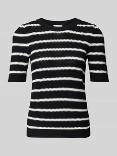 Sweter z dzianiny z prążkowanymi wykończeniami model ‘DALO’ - Swetry damskie - miniaturka - grafika 1