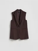 Moda i Uroda OUTLET - Reserved - Kamizelka z dodatkiem wiskozy - ciemnobrązowy - miniaturka - grafika 1