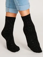 Skarpetki damskie - Skarpety Bawełniane Lurex Sb012 35-38 Czarny/Srebrny - miniaturka - grafika 1