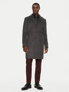 Boss Płaszcz wełniany H-Hyde 50525739 Szary Slim Fit - Płaszcze męskie - miniaturka - grafika 1