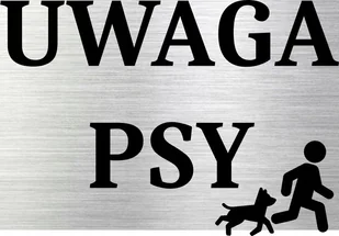 Tabliczka aluminiowa na bramę UWAGA PSY 15x10 Nierdzewna - Tablice i flipcharty - miniaturka - grafika 1