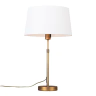 Lampy stojące - QAZQA Lampa stołowa regulowana brąz klosz biały 35cm - Parte - miniaturka - grafika 1