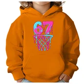 Bluzy dla dziewczynek - BLUZA DZIECIĘCA Z KAPTUREM 67 SIX SEVEN KOSZYKÓWKA 134-140 PREZENT - miniaturka - grafika 1