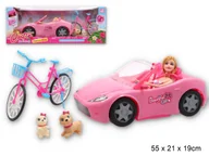 Lalki dla dziewczynek - GAZELO Auto z lalką rower - miniaturka - grafika 1