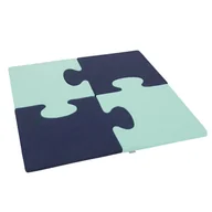 Maty edukacyjne - KiddyMoon Piankowe Puzzle do zabawy Kwadrat granatowy-miętowy 4 Zabawka mata - miniaturka - grafika 1