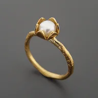 Pierścionki - Pierścionek Kwiat z Perłą - miniaturka - grafika 1