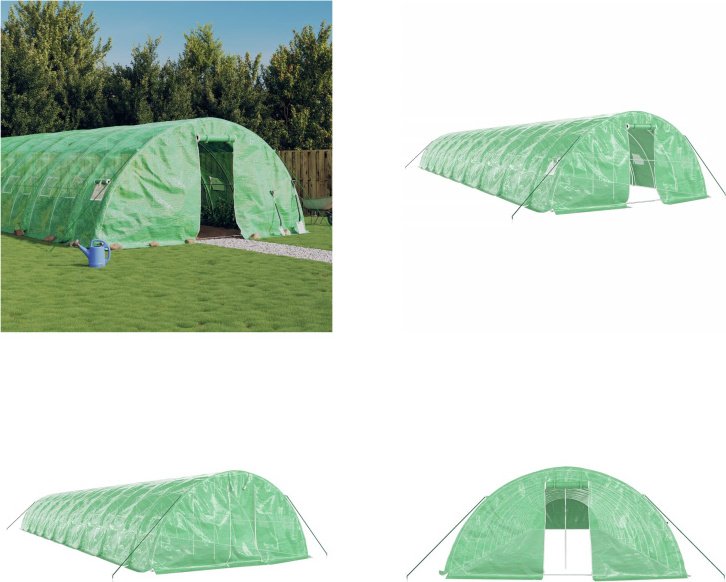 vidaXL Szklarnia z ramą stalową zielona 90 m² 18x5x2,3 m - Szklarnia - Szklarnie - Tunel foliowy - Szklarnia wolnostojąca