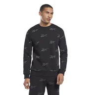 Bluzy męskie - Męska Bluza REEBOK RI AOP CREW HM9322 – Czarny - miniaturka - grafika 1