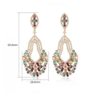 Kolczyki - Kolczyki ślubne wizytowe wiszące z kryształkami stal szlachetna KSL90 - miniaturka - grafika 1