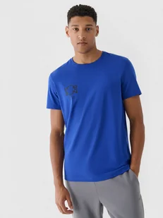 Męski t-shirt z nadrukiem 4F 4FRAW24TTSHM2305 - niebieski - Koszulki sportowe męskie - miniaturka - grafika 1