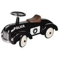 Jeździki dla dzieci - Goki Jeździk do odpychania nóżkami - Policja - czarne metalowe autko - miniaturka - grafika 1