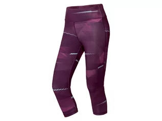 Spodnie sportowe damskie - Capri CRIVIT CRIVIT Spodnie funkcyjne damskie typu szybkoschnące i odprowadzające wilgoć (S (36/38), We wzory/bordowy) - grafika 1