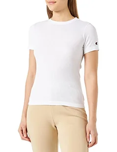 Champion Damska koszulka Rochester 1919 z logo Crewneck Slim S-s, biała, rozmiar M, biały, M - Koszulki i topy damskie - miniaturka - grafika 1