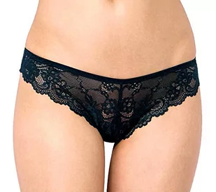 Triumph Damskie stringi brazylijskie Tempting Lace, czarny, L - Majtki damskie - miniaturka - grafika 1