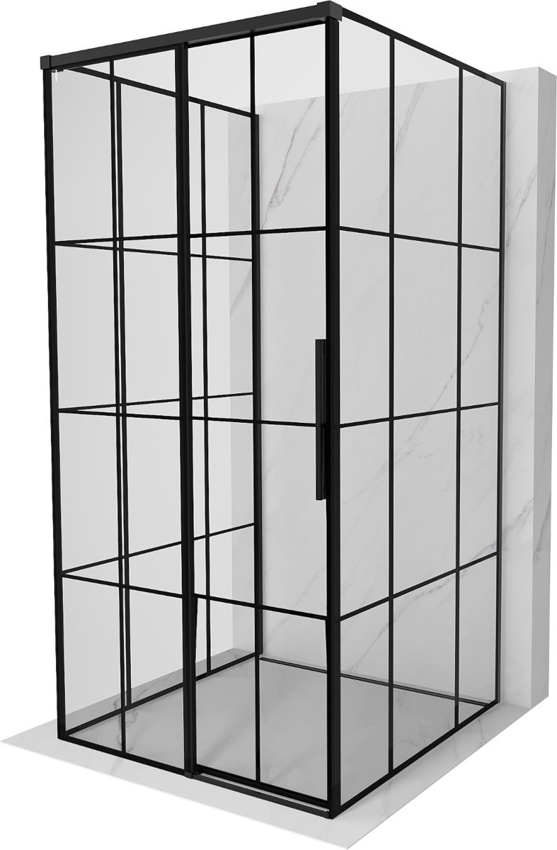 Mexen Rox-3S kabina prysznicowa 3-ścienna rozsuwana lewa 120 x 120 cm, czarna kratka, czarna - 8C2-120-120-70-77-3S-L