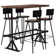 Stoły z krzesłami - vidaXL 5-częściowy zestaw mebli barowych, lite drewno z odzysku - miniaturka - grafika 1